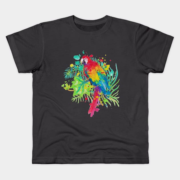 Parrot Kids T-Shirt by AgniArt